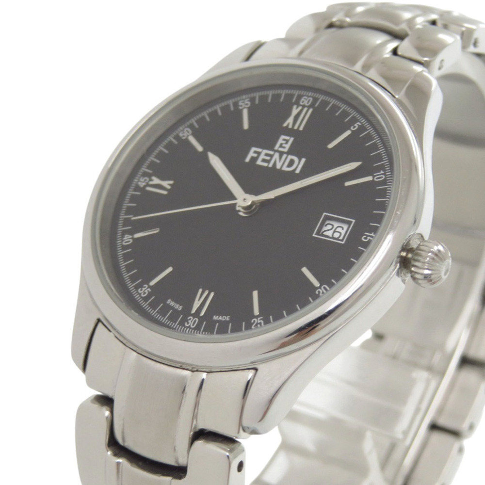 Fendi 210G Stainless Steel Black Dial Silver Quartz Watch 1818 FENDI - Picture 2 of 7
